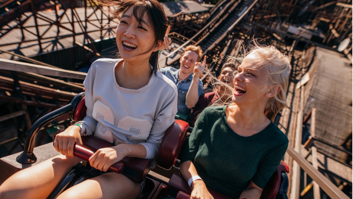 Women on a rollercoaster